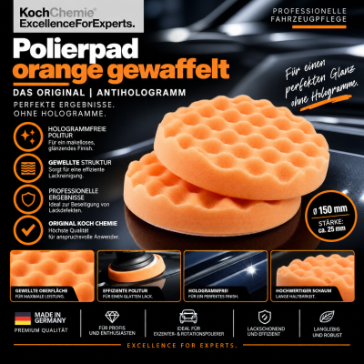 Koch Chemie Polierpad orange gewaffelt Das Originial | Antihologramm