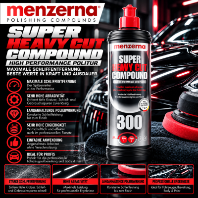 Menzerna Super Heavy Cut Compound 300 Schleifpolitur 1000ml
