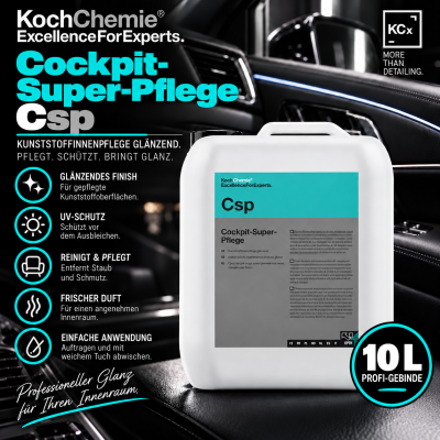 Koch Chemie Cockpit-Super-Pflege Csp 10 l Kanister | Kunststoffinnenpflege glänzend