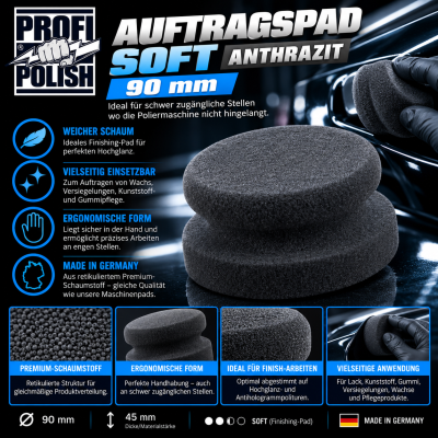 ProfiPolish Auftragspad soft anthrazit 90 mm