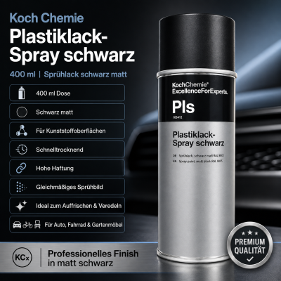 Koch Chemie Plastiklack-Spray schwarz Pls 400 ml | Sprühlack schwarz matt