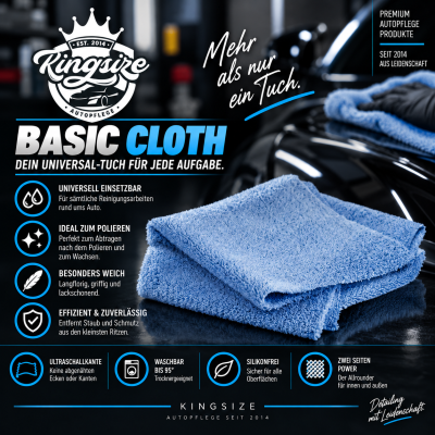 Kingsize Basic Microfasertuch 2 Seiten Universal