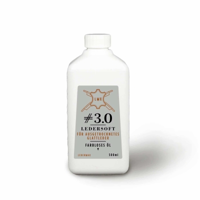 Ledermax LEDERSOFT 3.0 | Intensivlederpflegeöl für ausgetrocknete Glattleder 500 ml