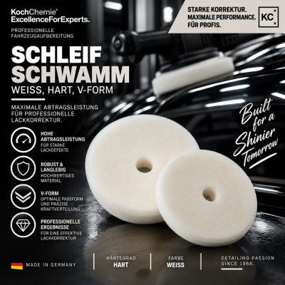 Koch Chemie Schleifschwamm weiss, hart, V-Form, Polierpad