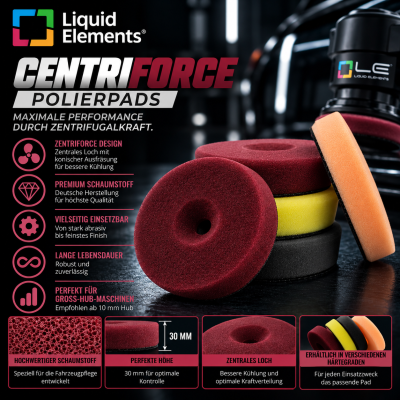Liquid Elements Centriforce Polierschwamm in verschiedene Größen