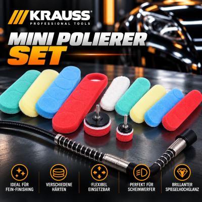 KRAUSS Mini Polierer Set T1 | Welle zum Poliern inkl. Zubehör