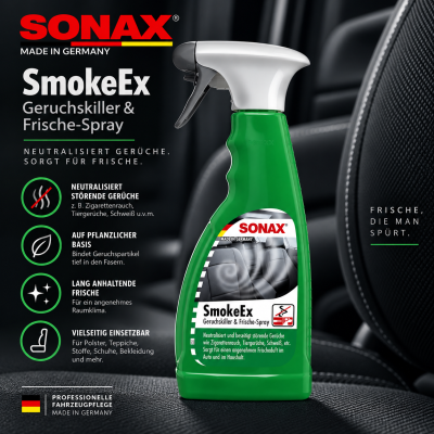 SONAX SmokeEx Geruchskiller  &  Frische-Spray Green Lemon 500 ml