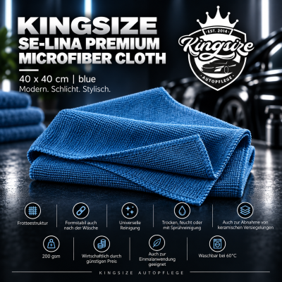 Kingsize SE-LINA Microfiber Cloth Blue 40 x 40 cm