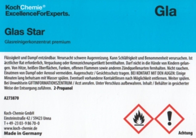 Koch Chemie Etiketten f&uuml;r Leerflaschen Gla | Glas Star
