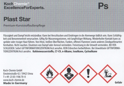 Koch Chemie Etiketten für Leerflaschen Ps | Plast Star