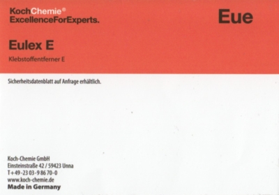 Koch Chemie Etiketten für Leerflaschen Eue | Eulex E