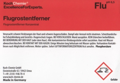 Koch Chemie Etiketten für Leerflaschen Flu | Flugrostentferner