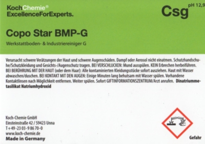 Koch Chemie Etiketten für Leerflaschen Csg | Copo Star BMP-G