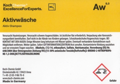 Koch Chemie Etiketten f&uuml;r Leerflaschen Aw | Aktivw&auml;sche