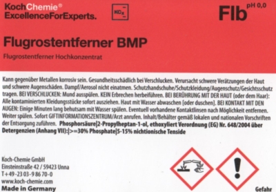 Koch Chemie Etiketten für Leerflaschen Flb | Flugrostentferner BMP