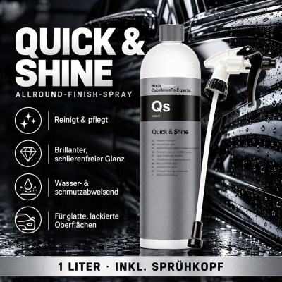 Koch Chemie Quick & Shine Qs 1000 ml | Wasserabweisender Schnellglanz Inkl. Sprühkopf Star
