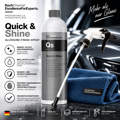 Koch Chemie Quick & Shine Qs 1000 ml + Mikrofasertuch + Sprühkopf Star