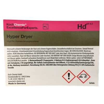 Koch Chemie Etiketten für Leerflaschen Hd | Hyper Dryer