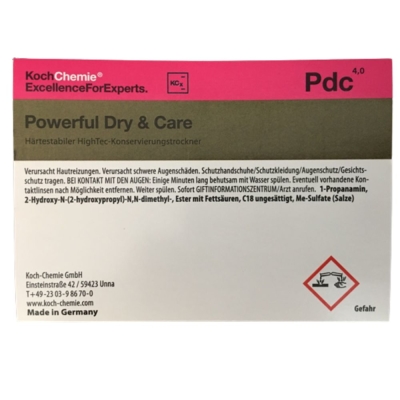 Koch Chemie Etiketten für Leerflaschen Pdc | Powerful Dry & Care