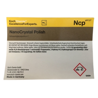 Koch Chemie Etiketten für Leerflaschen Ncp | NanoCrystal Polish