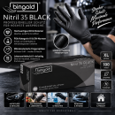 BINGOLD Nitril 35BLACK Einweghandschuhe, schwarz