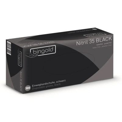 BINGOLD Nitril 35BLACK Einweghandschuhe, schwarz XL