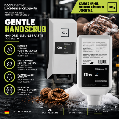 Koch Chemie Gentle Hand Scrub Softflasche | Handreinigungspaste premium 2l inkl. Dispenser