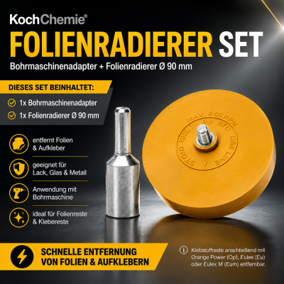 Koch Chemie Folienradierer Bohrmaschinenadapter inkl. Koch Chemie Folienradierer Ø 90 mm
