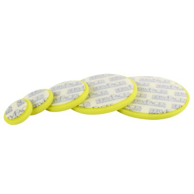 servFaces Polierschwamm RT / V1 (gelb-hart, offenzellig) Ø 135mm /14mm hoch Velours= Ø 125mm 2 Pads