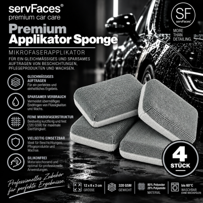 servFaces Premium Applikator Sponge - 4er Pack | Mikrofaserapplikator