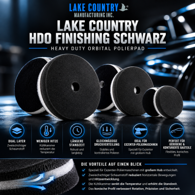 Lake Country Polierpad HDO finishing schwarz