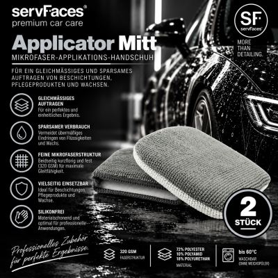servFaces Applicator Mitt | Mikrofaser-Applikations- Handschuh 2 Stück