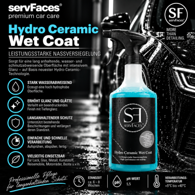 servFaces Hydro Ceramic Wet Coat 750ml Leistungsstarke Nassversiegelung