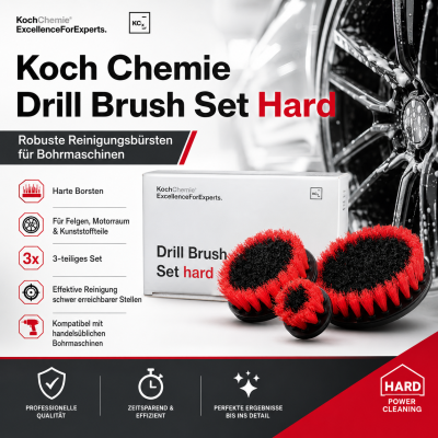 Koch Chemie Drill Brush Set Hard | Polsterbürsten für Akkuschrauber