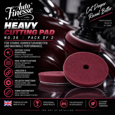 Auto Finesse Heavy cutting pad No.36 (Pack of 2)