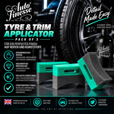 Auto Finesse Tyre and trim applicator pack of 3
