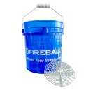FIREBALL Wash Bucket Clear Blue 18L & Grit Trap...