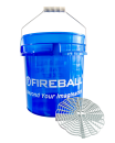 FIREBALL Wash Bucket Clear Blue 18L & Grit Trap...