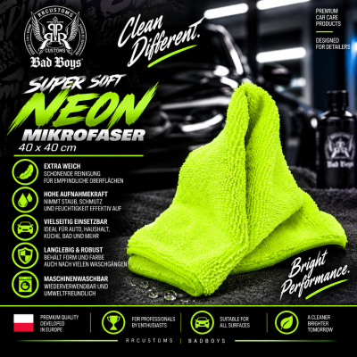 Super Soft Neon Microfiber 40x40cm