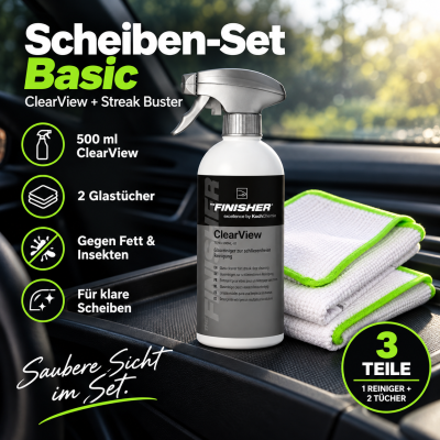 Scheiben Set Basic - THE FINISHER ClearView inkl. 2x LIQUID ELEMENTS Streak Buster