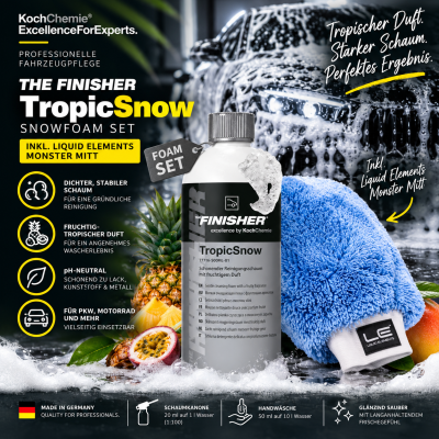 THE FINISHER TropicSnow 500ML| Snowfoam inkl. Liquid Elements Monster Mitt