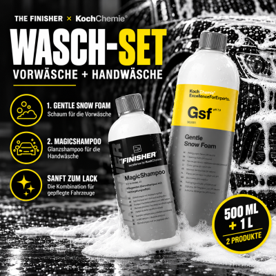 Wasch-Set THE FINISHER MagicShampoo 500ML| Autoshampoo inkl. Gentle Snow Foam 1 Liter