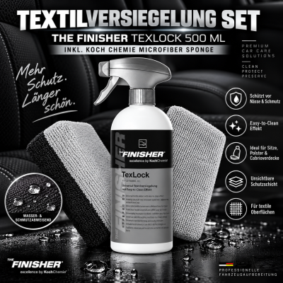 THE FINISHER TexLock 500ML | Textilversiegelung inklusive Microfiber Sponge