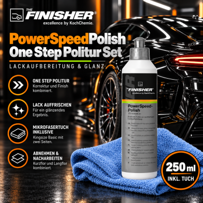 THE FINISHER PowerSpeedPolish 250ML | One Step Politur inklusive Mikrofasertuch
