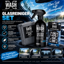 Glasreiniger-Set WASHX Scheibenreiniger + Glastuch 2...