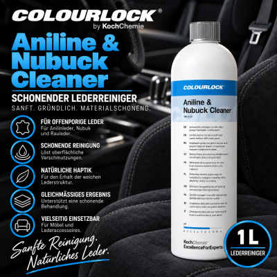 COLOURLOCK Aniline & Nubuck Cleaner Lederreiniger 1L für offenporige Glattleder und Rauleder
