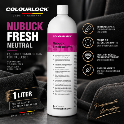 COLOURLOCK Nubuck Fresh neutral 1L Basis zur Erstellung individueller Tönungen für Nubuk- und offenporige Leder