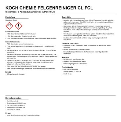 Koch Chemie Felgenreiniger CL Fcl 23 KG