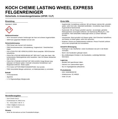 Koch Chemie Lasting Wheel express Felgenreiniger 20L
