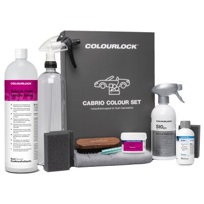COLOURLOCK Cabrio Colour Set black blue Farbauffrischer Set schwarzblau F038 - Farbrestauration & Versiegelung für Textilverdecke